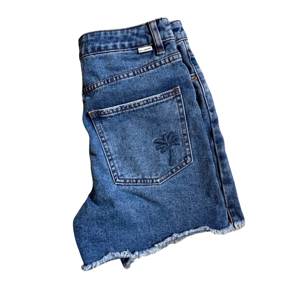 Billabong x The Salty Blonde Cut Off Palm Tree Denim Shorts 27